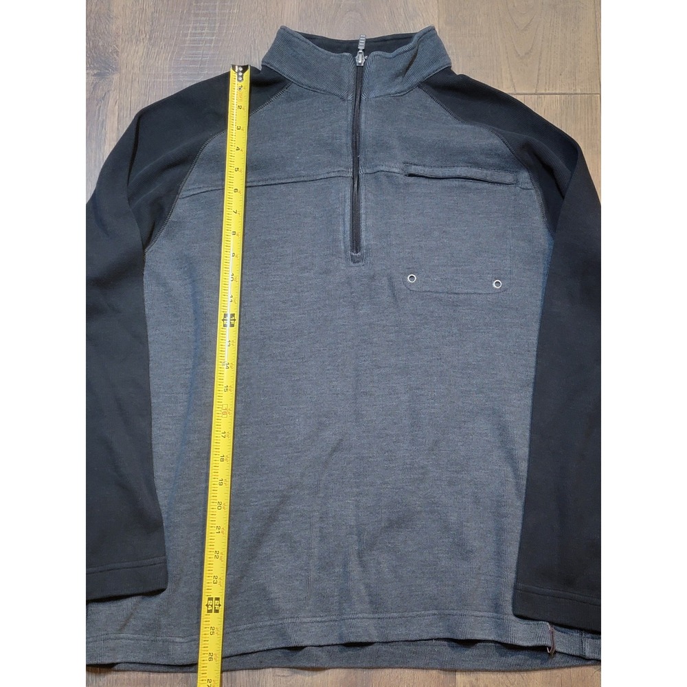 Columbia Vertex Mens L Pullover 1/4 Zip‎ Gray Black Long Sleeve Casual